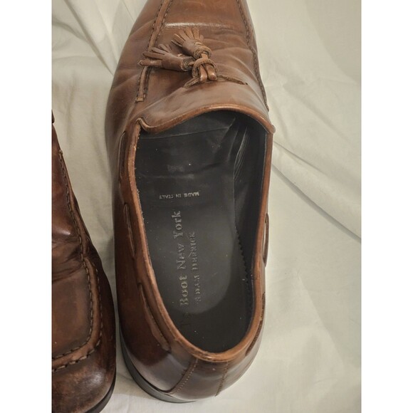 To Boot New York Adam Derrick Men\'s Italian Leather Tassel Loafers Brown Sz 10.5